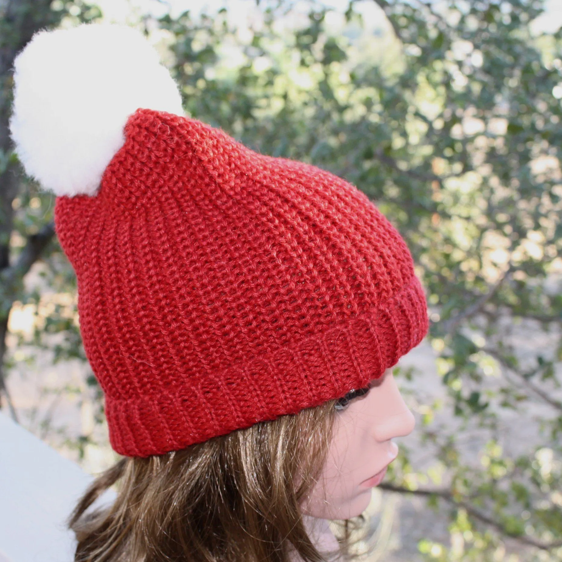 100% Alpaca Pom-Pom Channel Beanie Hat