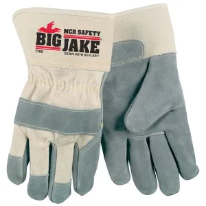 1700XXL MCR Safety Big Jake Leather Palm Gloves, 2X-Large, Leather, White