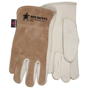 3204L MCR Safety Memphis Drivers Gloves, Large, Leather, Beige