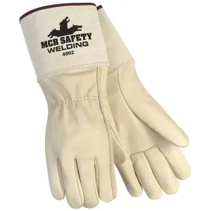 4902L MCR Safety Welding Gloves, Large, Leather, Beige, Unlined