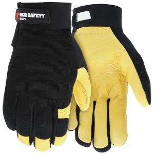 901XL MCR Safety Mechanics Gloves, X-Large, Leather, Black, Adjustable Closure