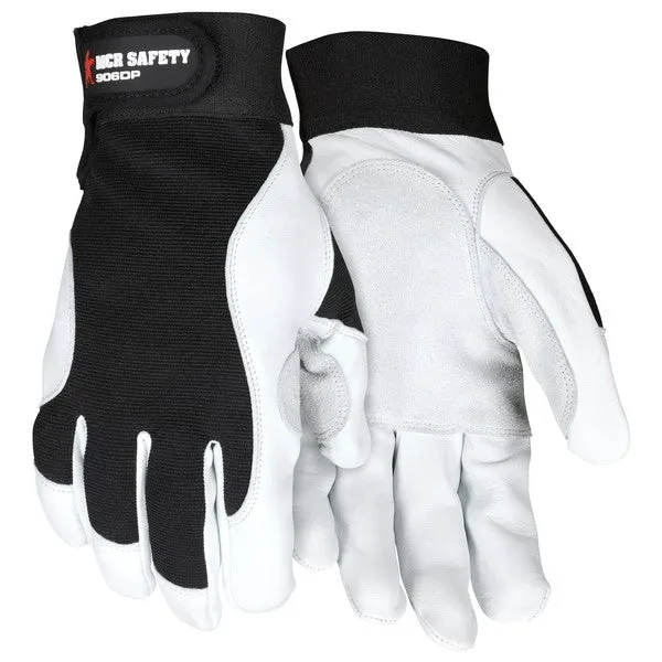 906DPS MCR Safety Mechanics Gloves, Small, Leather, Black, Adjustable Closure