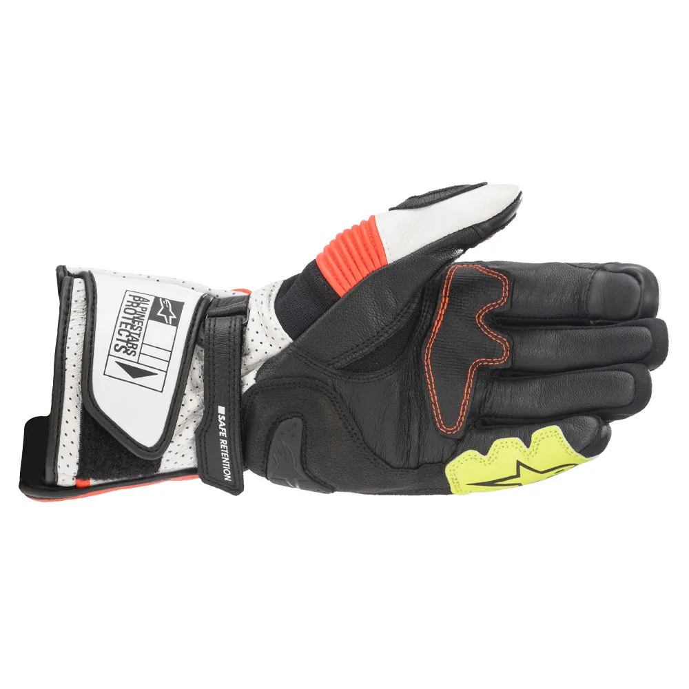 Alpinestars SP-2 v3 Motorcycle Gloves White Red Fluo Black