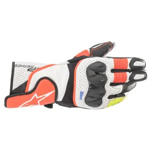 Alpinestars SP-2 v3 Motorcycle Gloves White Red Fluo Black