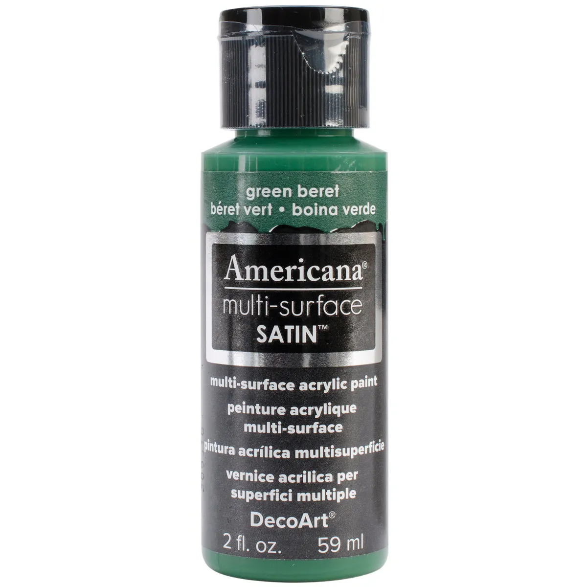 Americana Multi-Surface Satin Acrylic Paint 2oz - Green Beret*