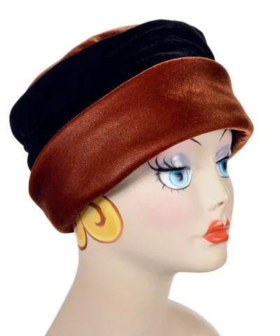 Ana Cloche Hat Style - Velvet in Citrine & Black