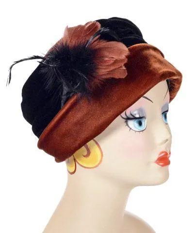 Ana Cloche Hat Style - Velvet in Citrine & Black