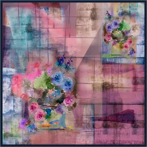 Armine Floral Square Silk Scarf Desiree