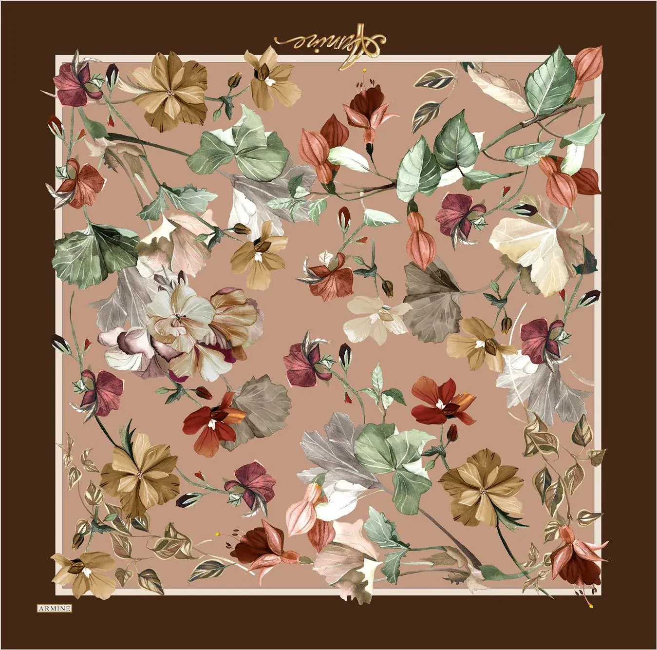 Armine River Floral Silk Scarf No. 10