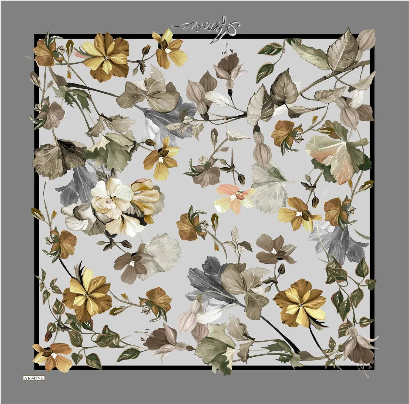 Armine River Floral Silk Scarf No. 36