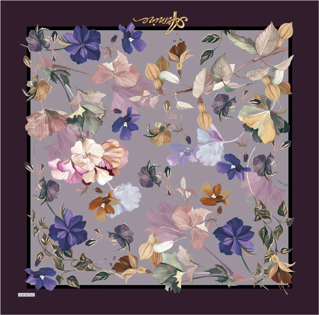 Armine River Floral Silk Scarf No. 50