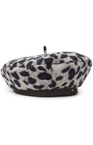 Audrey II Beret - Grey Leopard