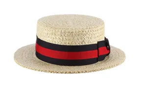 B Scala "GONDOLA" Dress Straw 1 Piece 10/11Mm Laichow Braid Boater Hat, #MS369