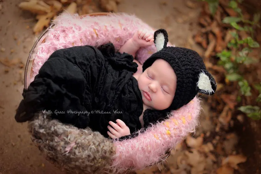 Baby Black Cat Newborn Hat