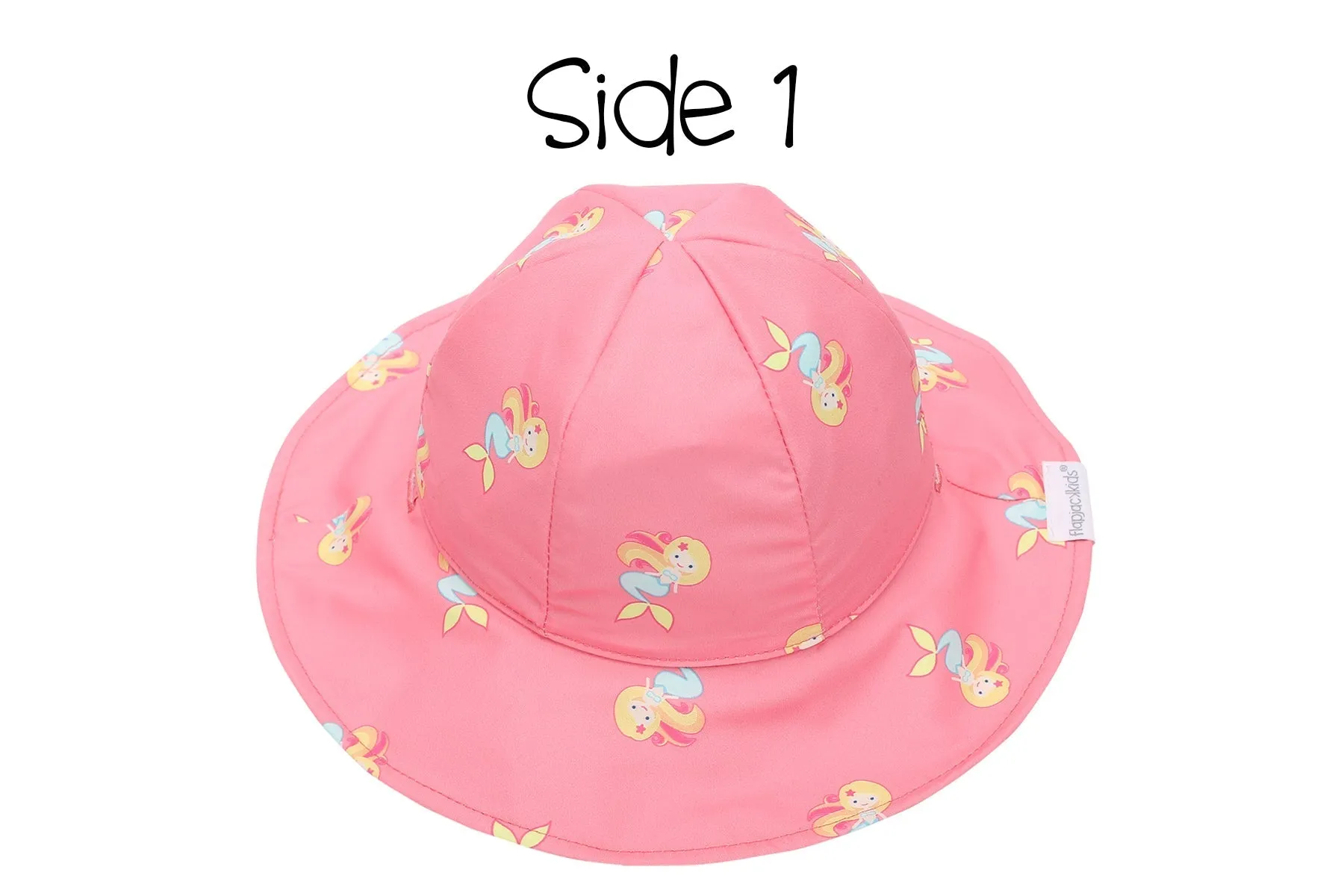 Baby/kids Reversible Patterned Sun Hat - Mermaid | Seahorse