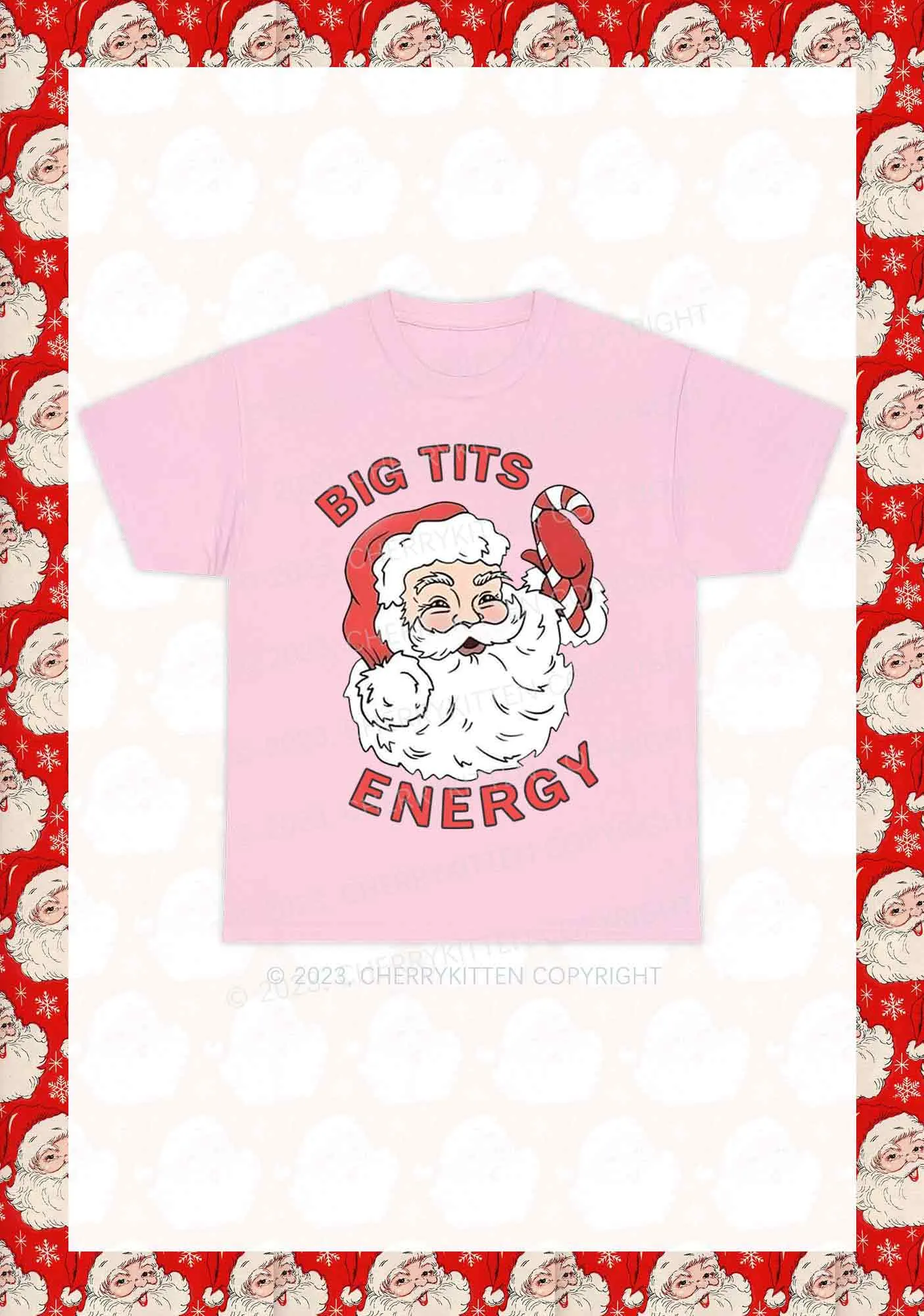 Big Santa Energy Christmas Y2K Chunky Shirt Cherrykitten