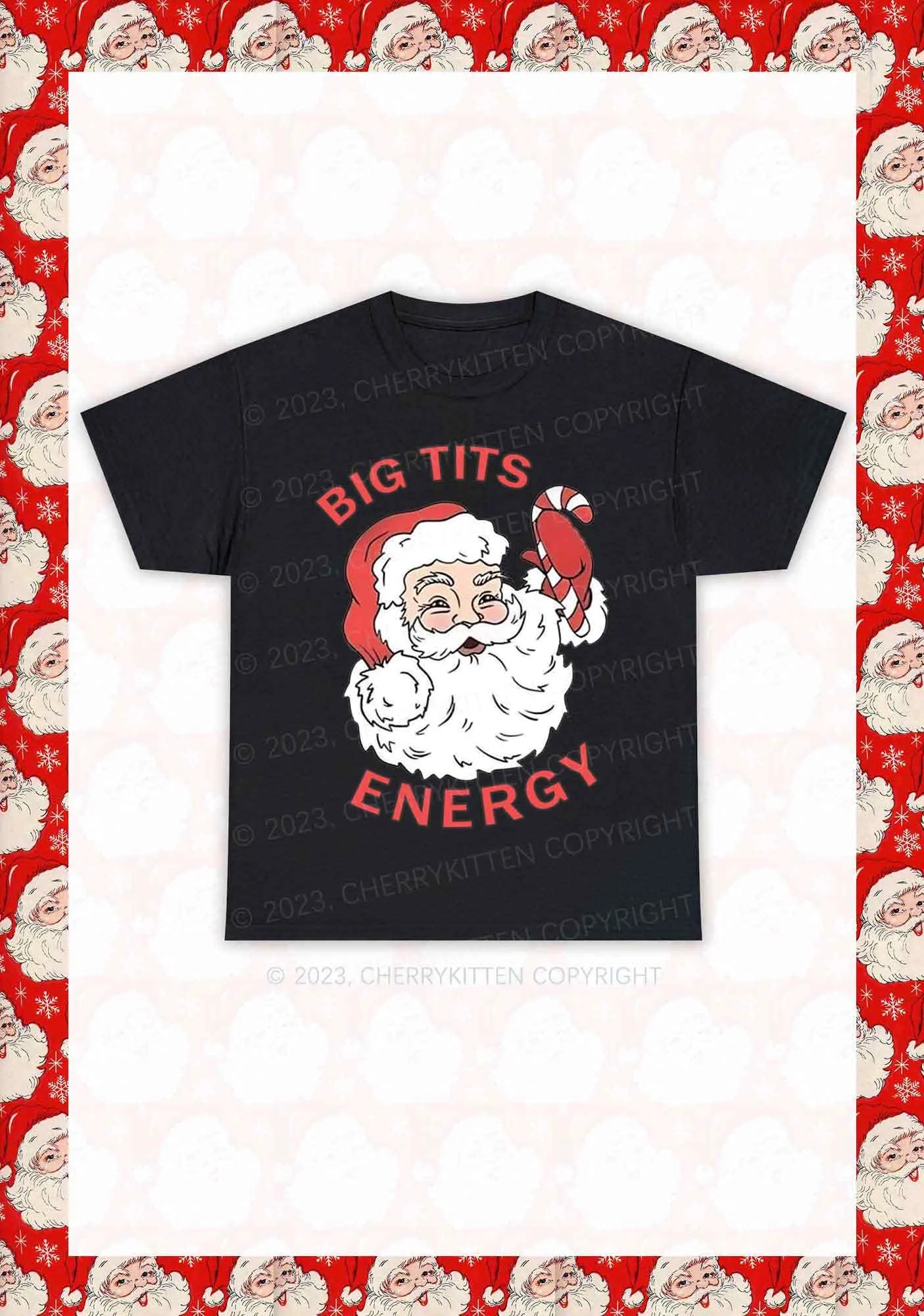 Big Santa Energy Christmas Y2K Chunky Shirt Cherrykitten