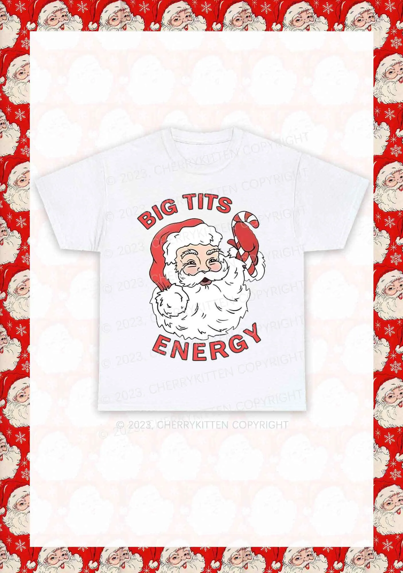 Big Santa Energy Christmas Y2K Chunky Shirt Cherrykitten