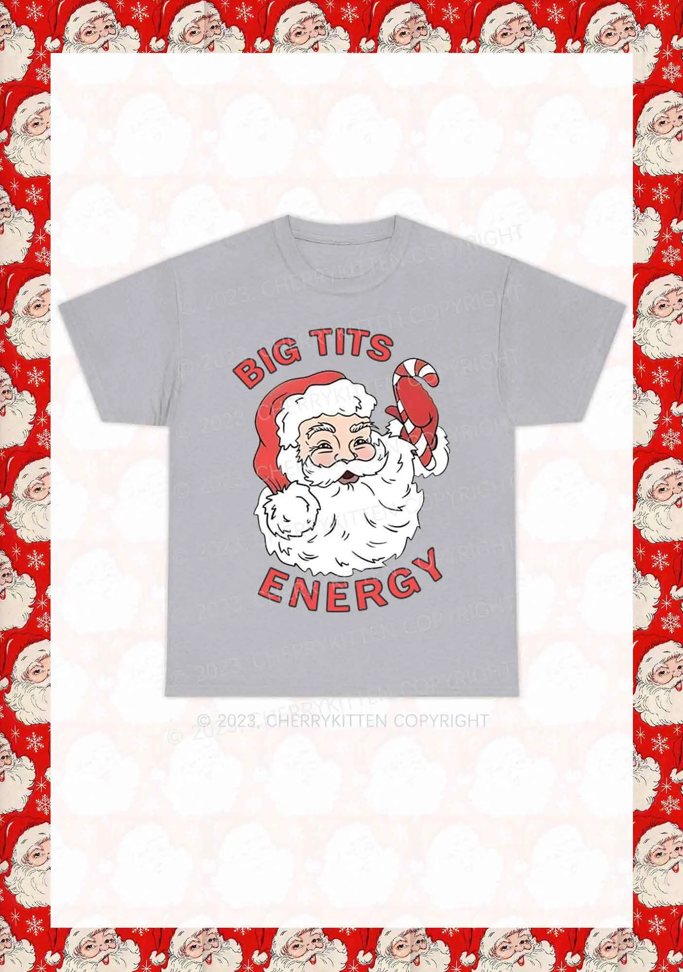 Big Santa Energy Christmas Y2K Chunky Shirt Cherrykitten