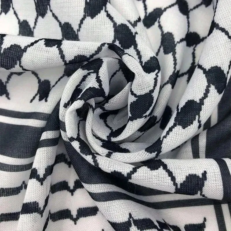 Black and white plaid scarf