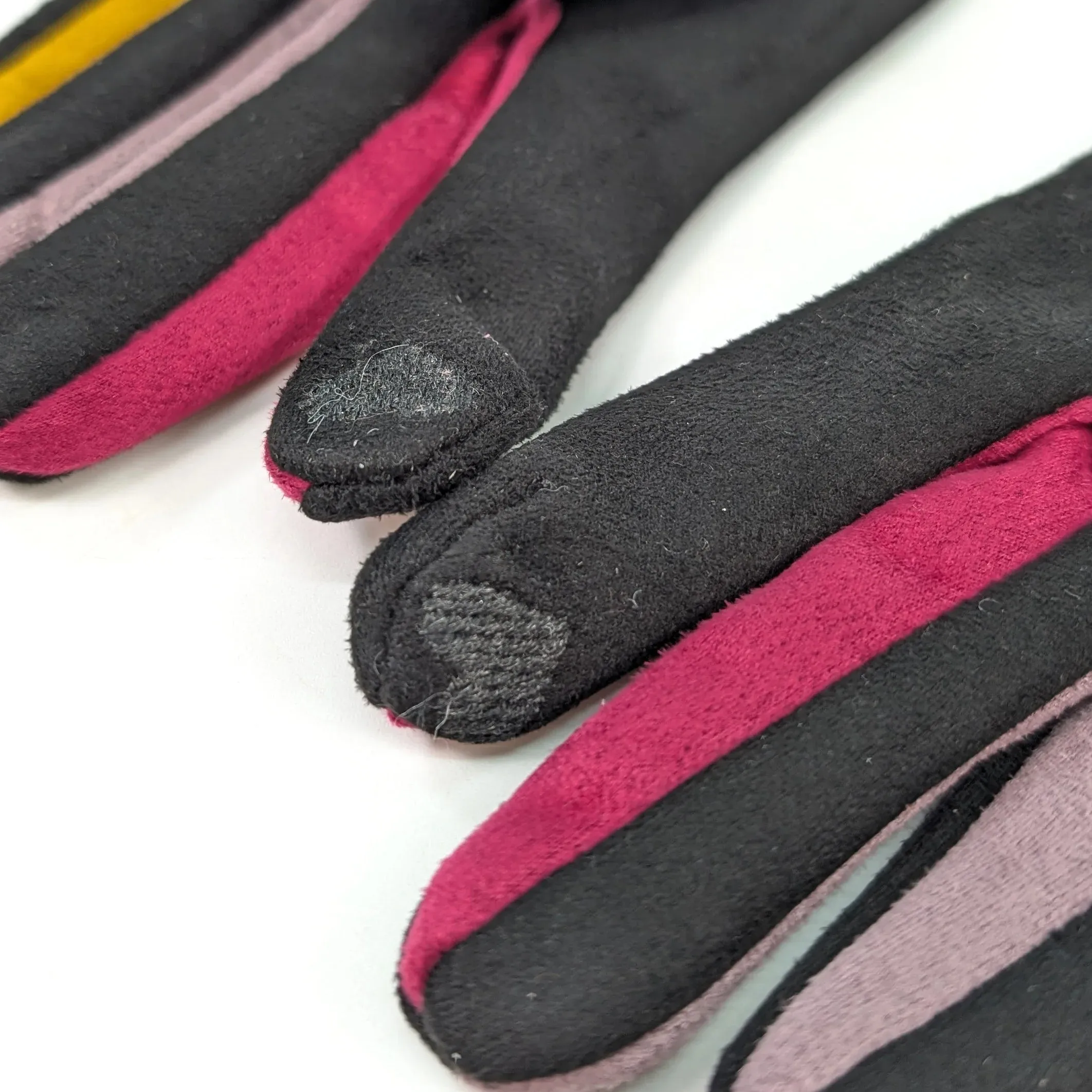 Black Ginger Black with Colourful Inbetweens Gloves - 800-164