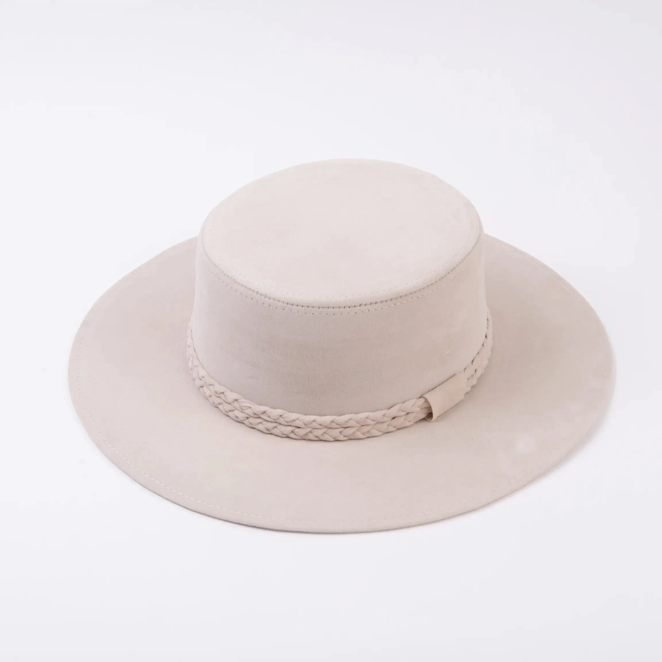 Boater Double Braid Fedora Hat