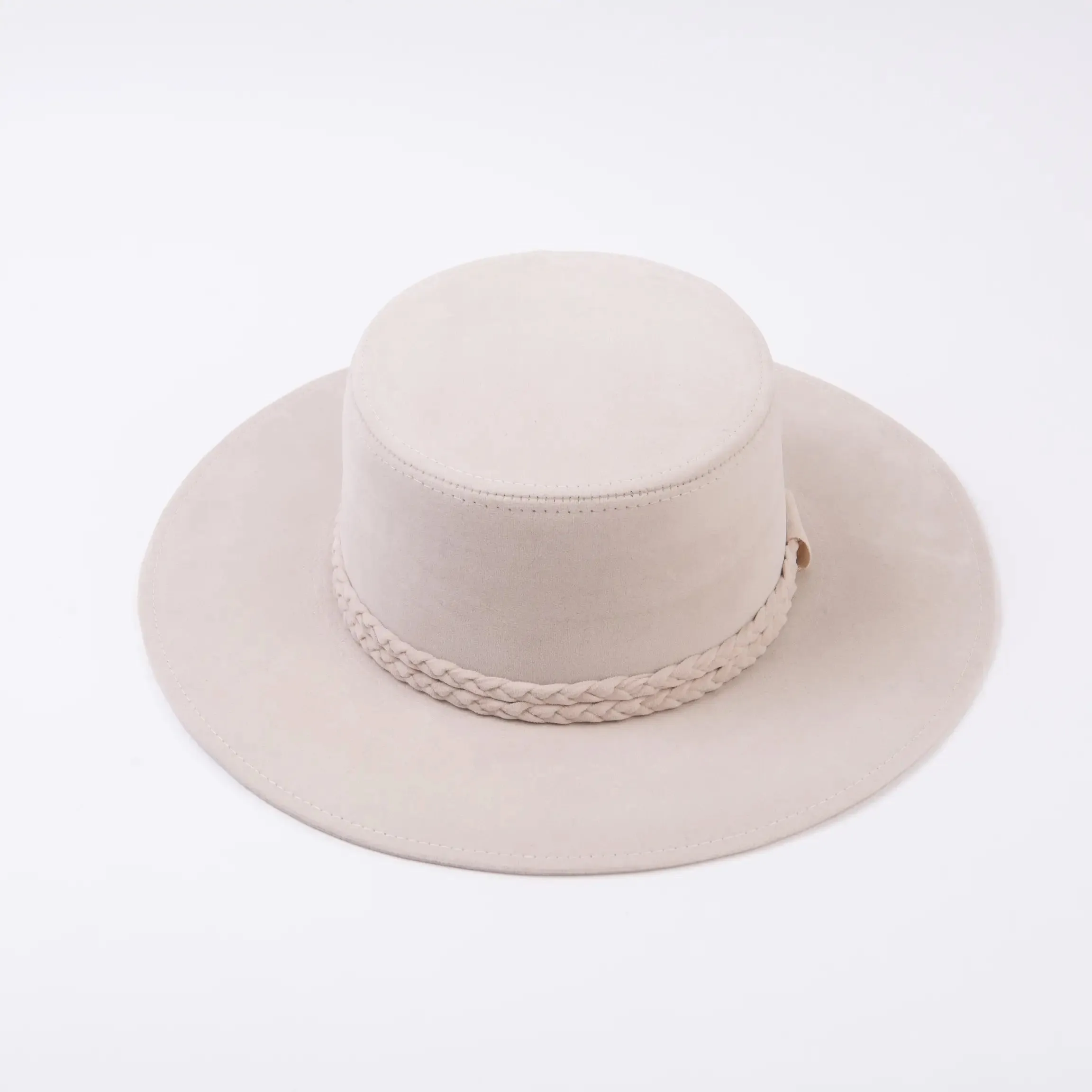 Boater Double Braid Fedora Hat