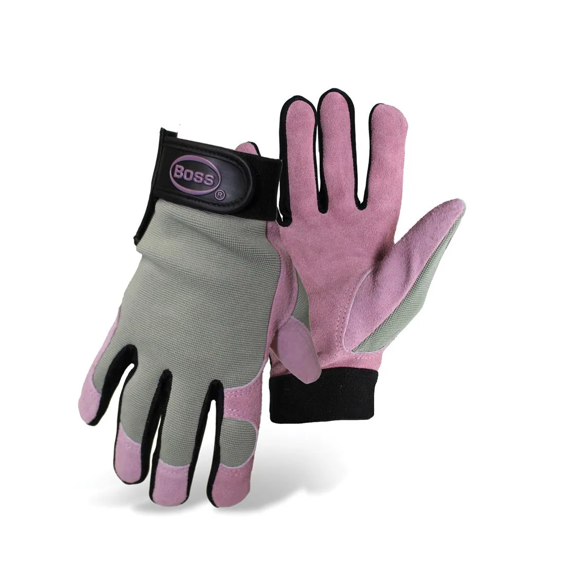 BOSS GUARD 790L Garden Gloves, Women's, L, Keystone Thumb, Hook and Loop Cuff, Spandex Back, Assorted