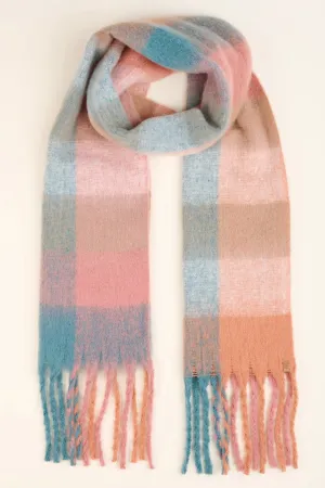 Brakeburn One Size Multi-Coloured Twisted Yarn Check Scarf