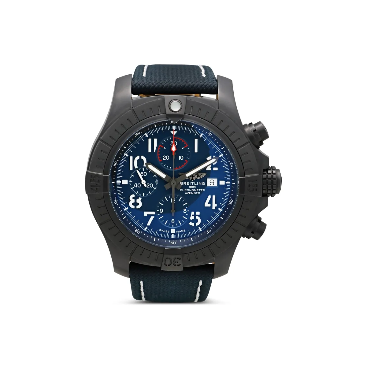 Breitling Super Avenger Chronograph 48 Night Mission - Black Titanium - Blue