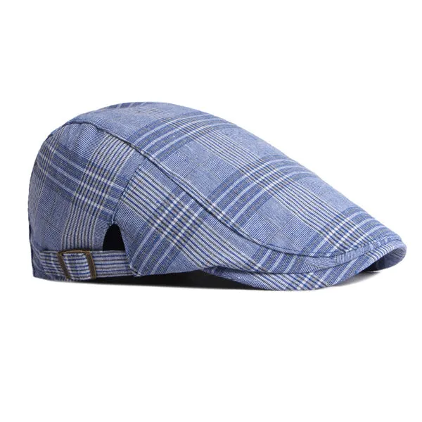 British Vintage Plaid Beret 英倫復古格紋貝雷帽 KCHT2302