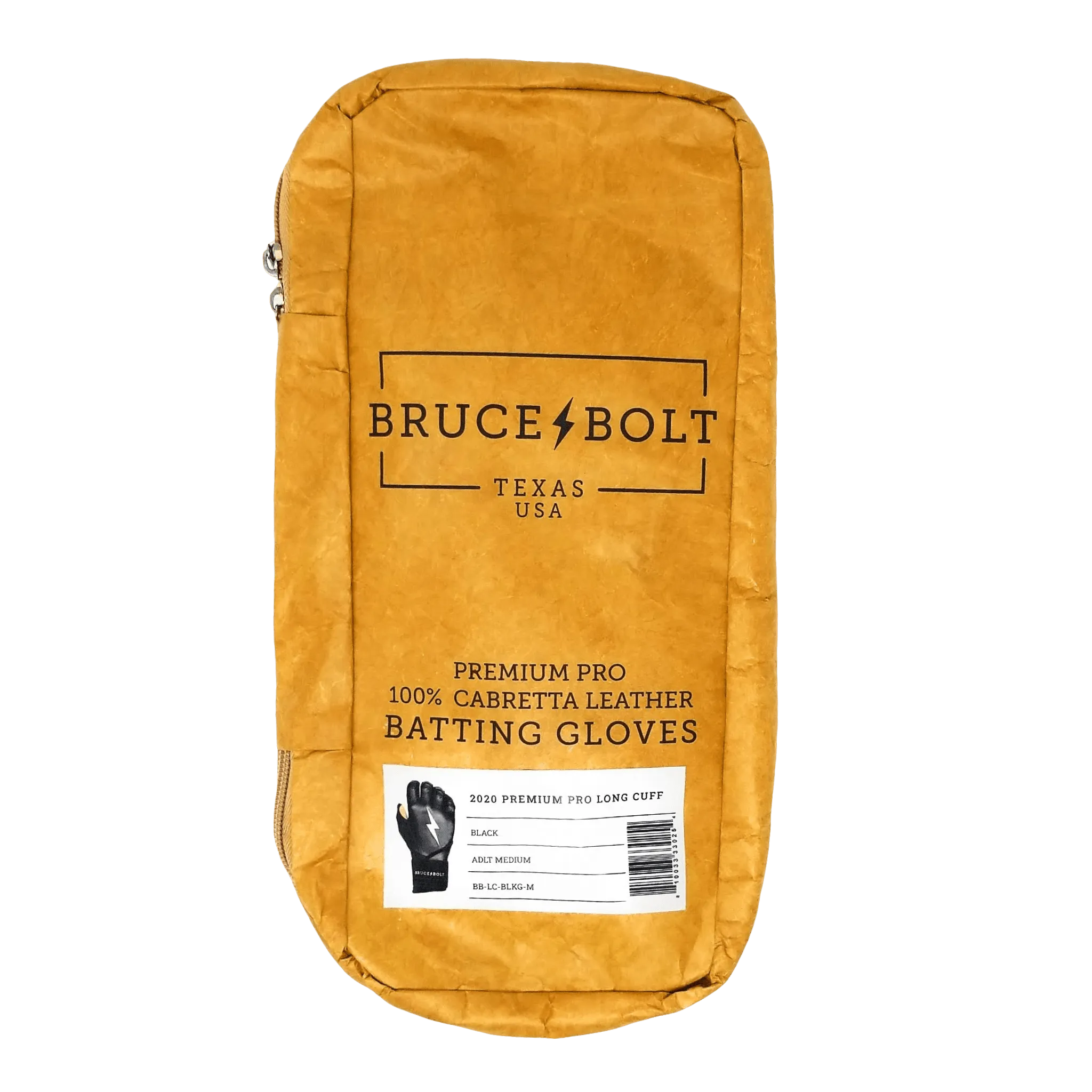 Bruce Bolt PREMIUM PRO Long Cuff Batting Gloves: Black