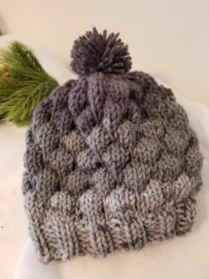 Bubble Beanie - color: Grey Ombre, size: child