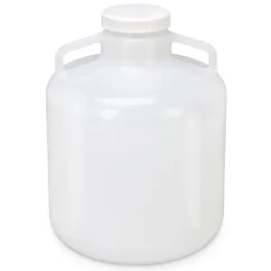 Carboy,Wide Mouth w handles, LDPE, 15 L