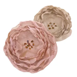 Chiffon Rose Brooch - Hat, Lapel or Purse Accessory