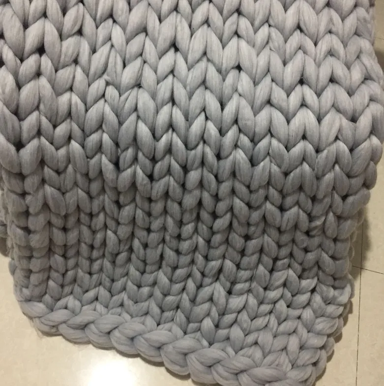 Chunky Knit Wool Handmade Blanket