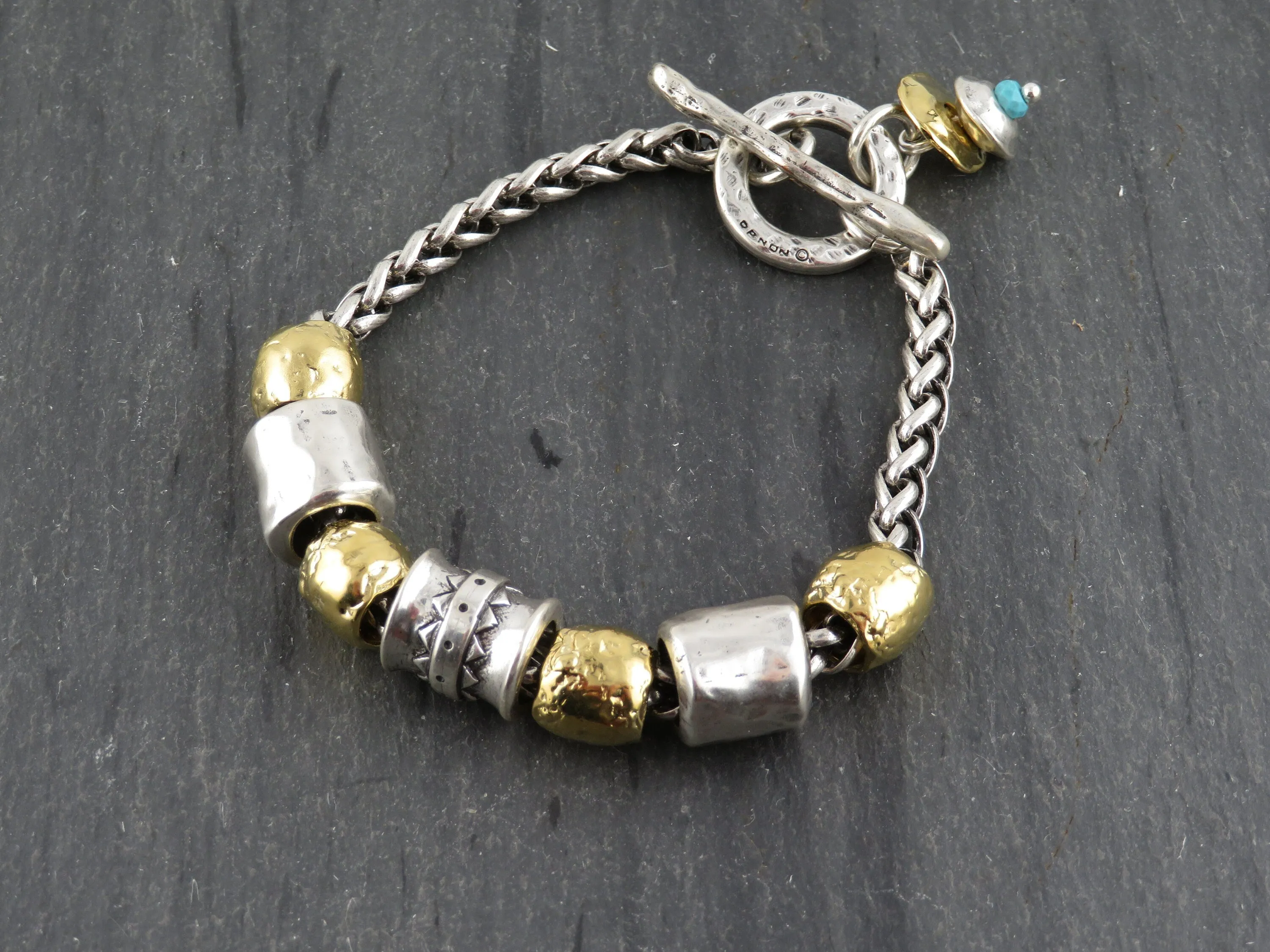 Chunky Mixed Metal Beads Bracelet