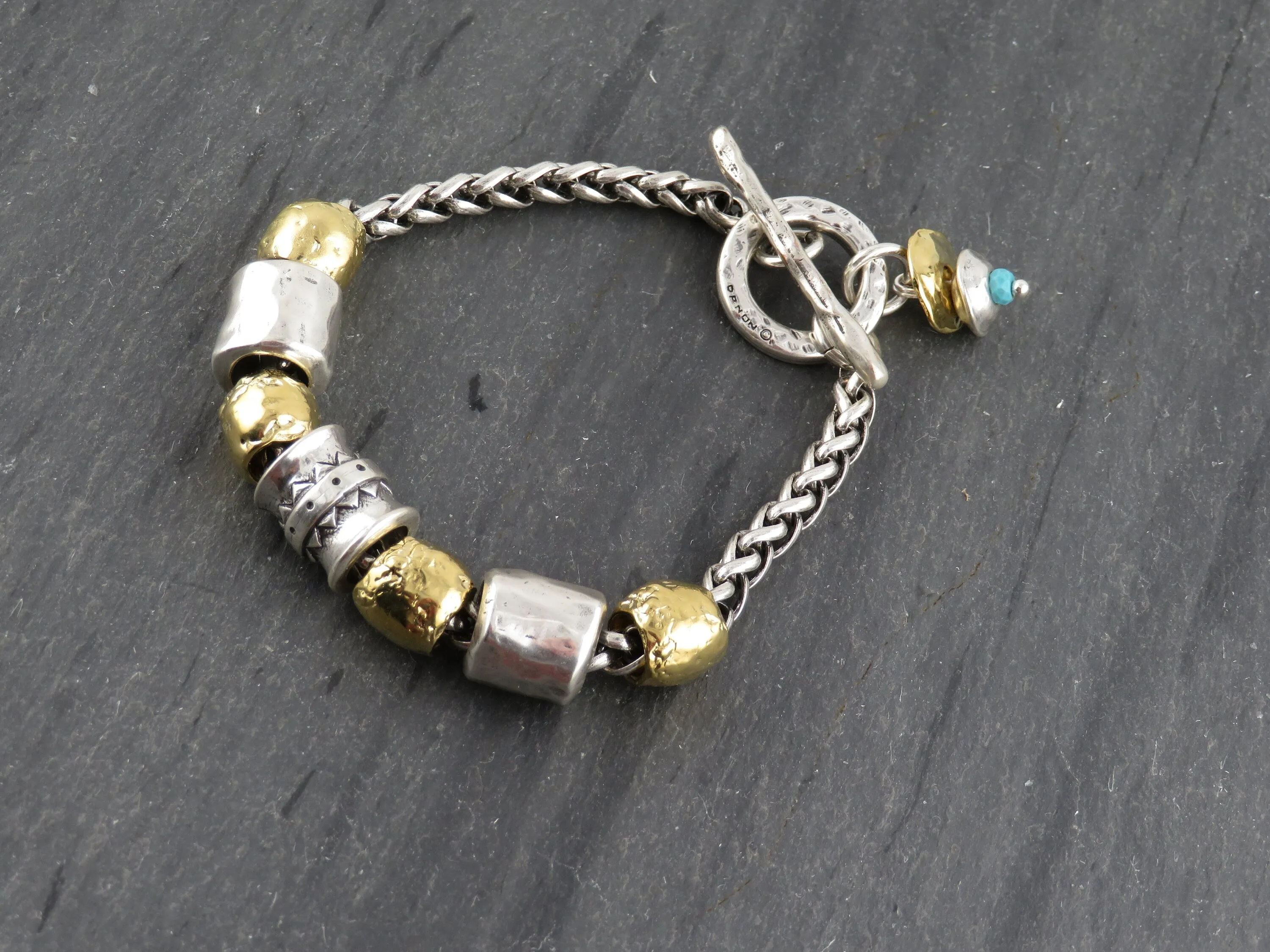 Chunky Mixed Metal Beads Bracelet