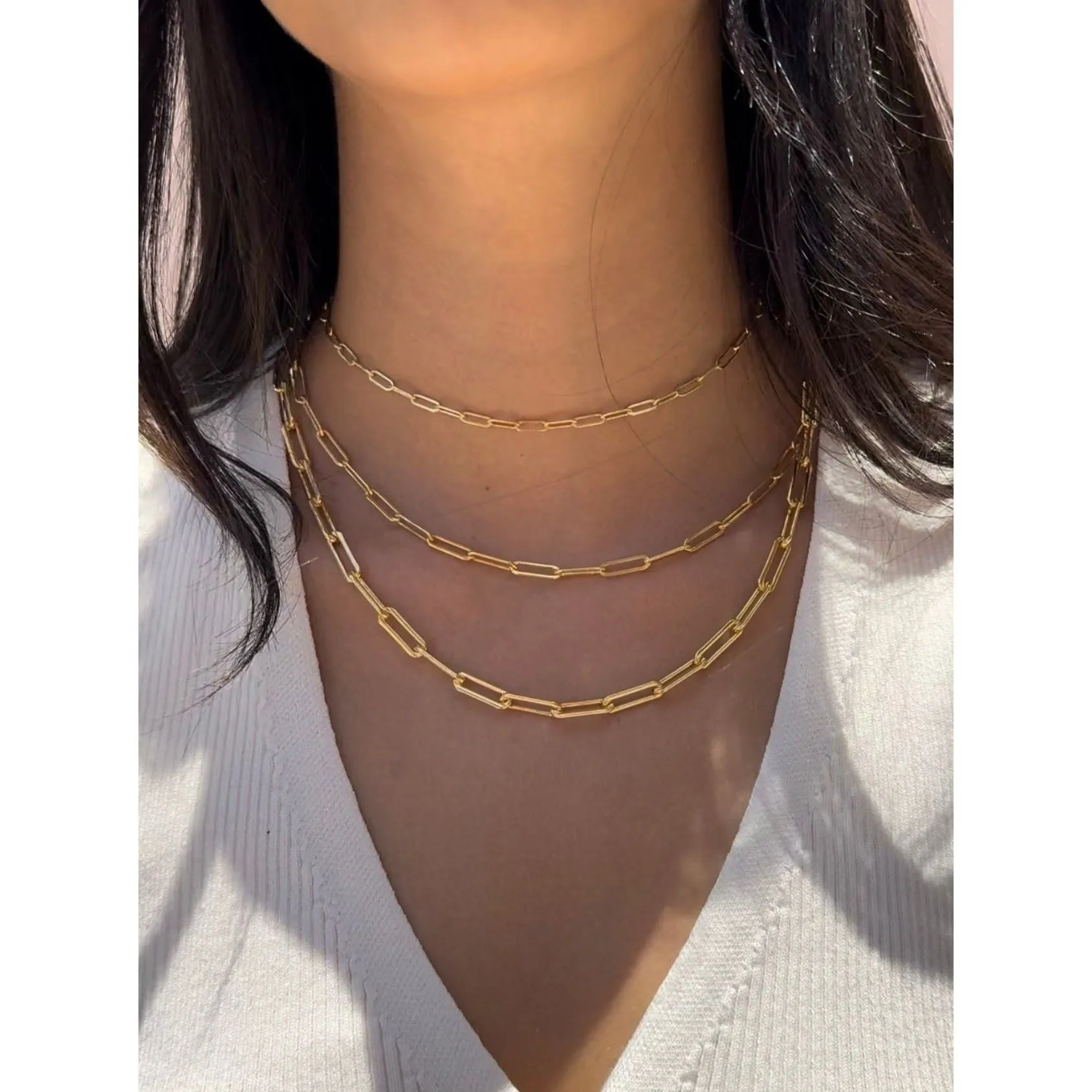 Chunky Necklace - Goldfilled\ Silver