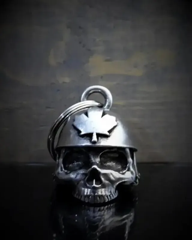 Cloche de moto unique "Casque canadien Skull"