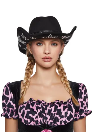 Cosmic Maven Cowboy Hat - Black