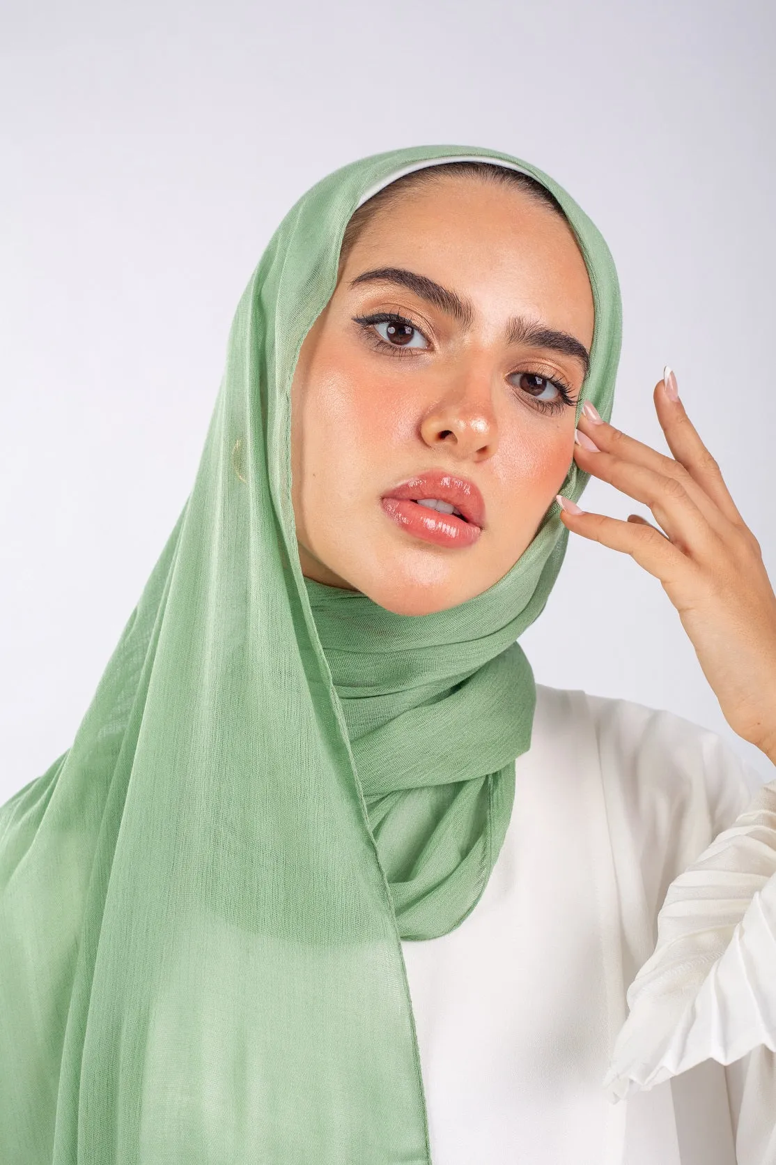 Crinkle Modal Hijab - Seafoam Green