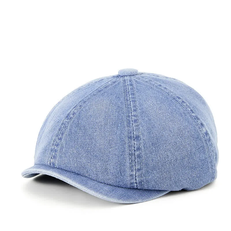 Distressed Vintage Washed Demin Beret Hat