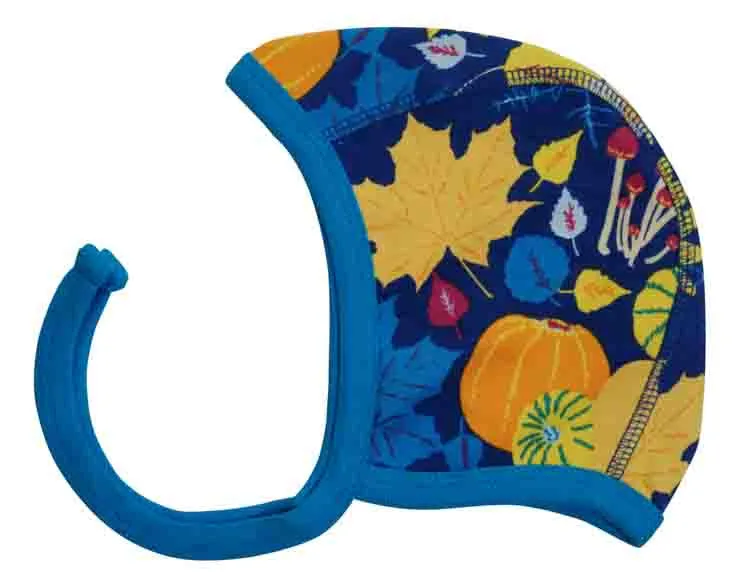 DUNS Helmet Hat Bonnet - Fall Flowers Blue