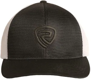 Embroidered Logo Mesh Snapback, Black