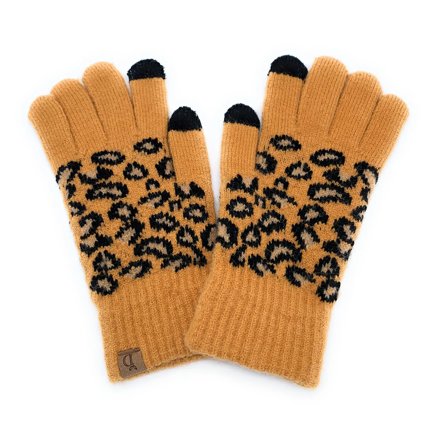 Empire Cove Winter Knit Ribbed Leopard Touch Screen Gloves