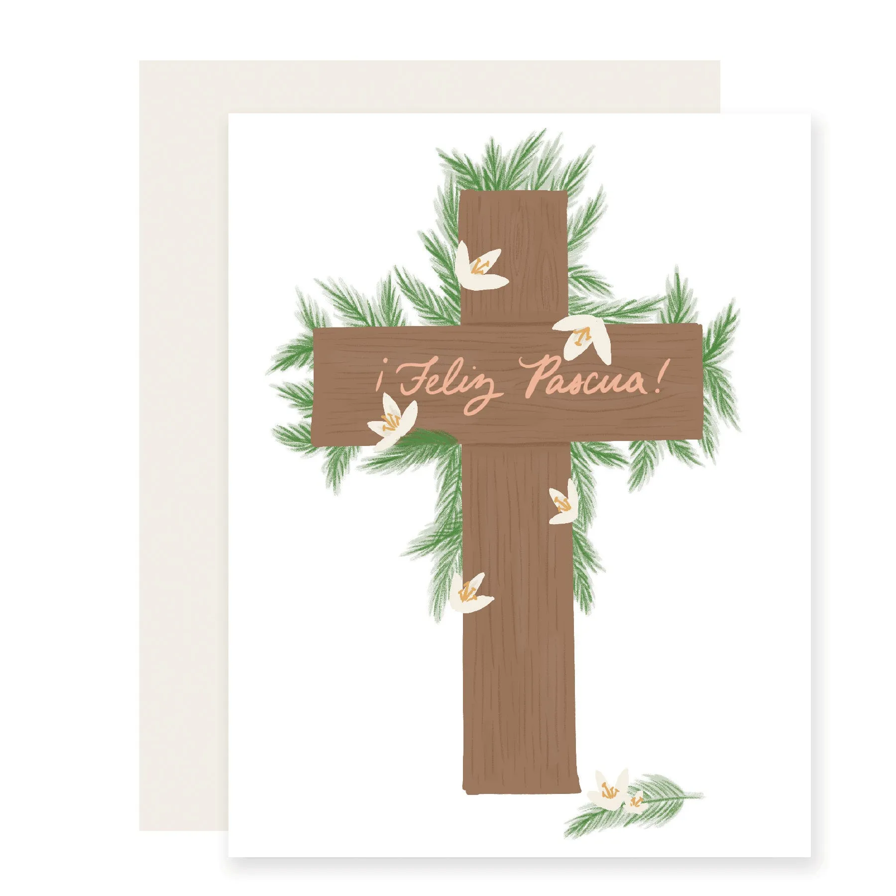 Feliz Pascua Cross - Spanish Card