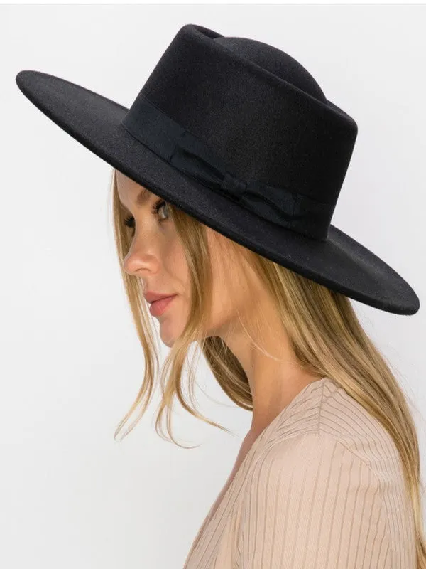 FELT BOATER HAT (BLACK)