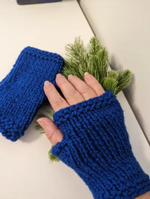 Fingerless Gloves - Royal - size (7")