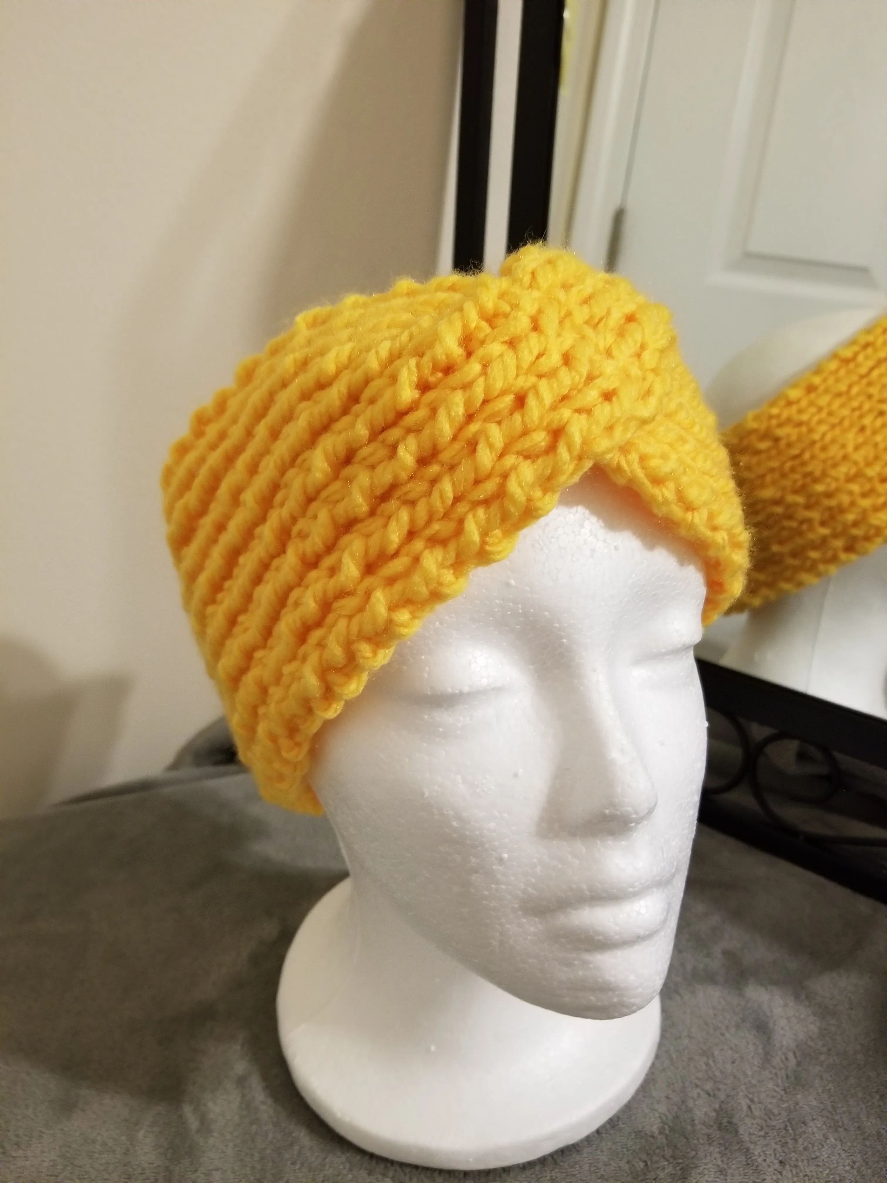 Fingerless Gloves - Yellow -  size (8")